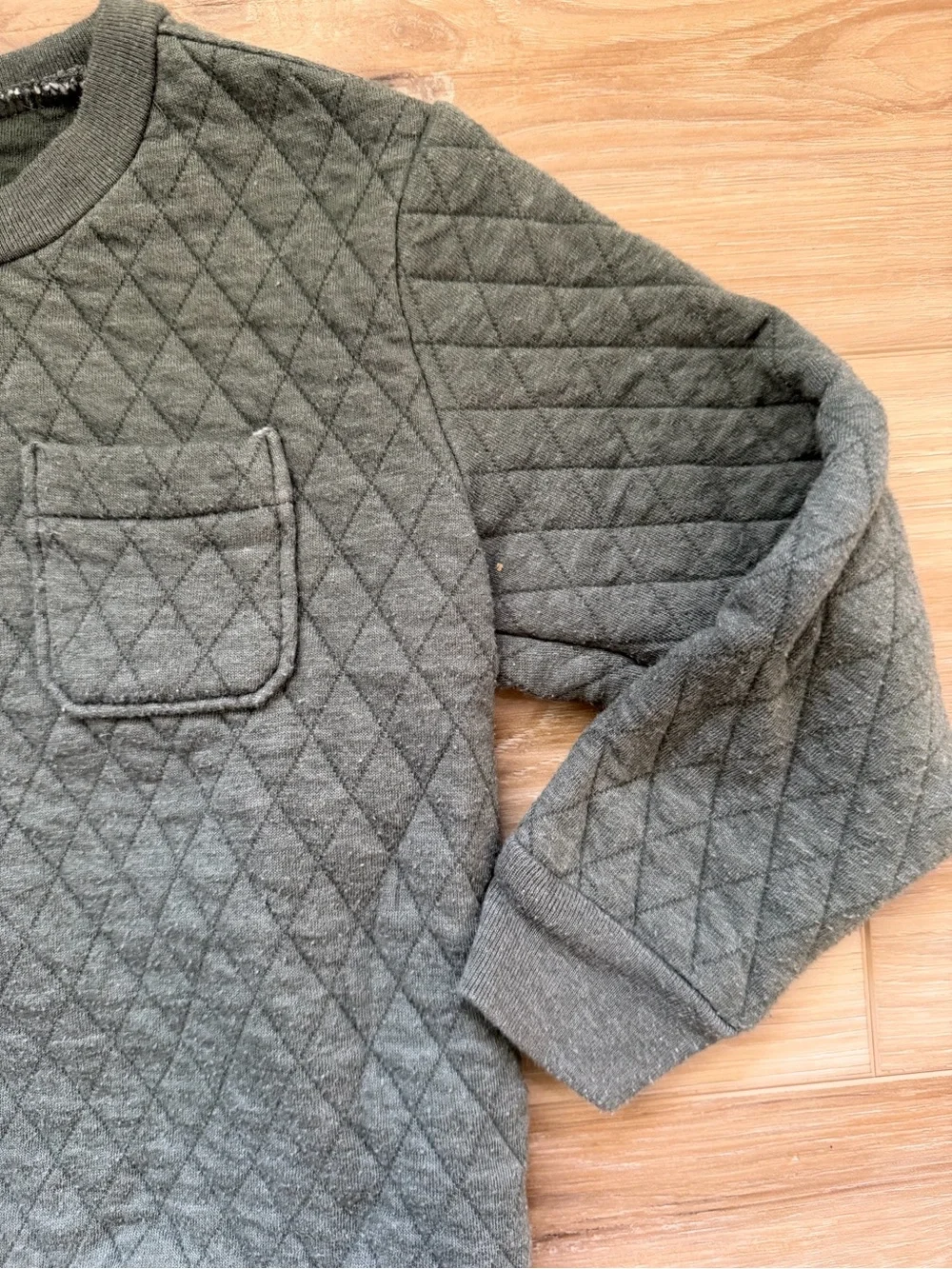 OshKosh B'gosh Quilted Olive Green Crewneck Sweatshirt